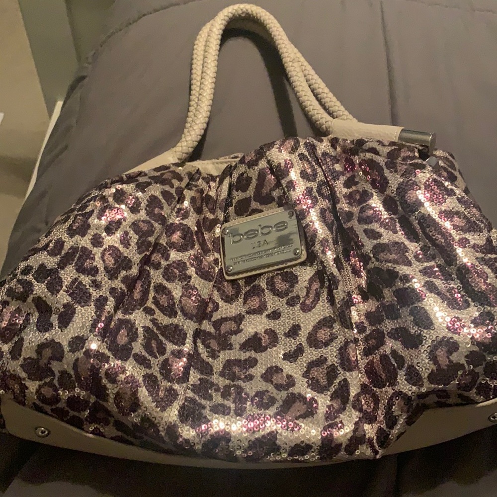 BEBE cheetah sparkly purse